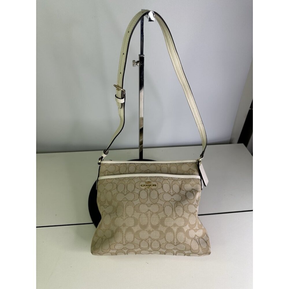 MODIFIED - COACH Signature File Bag Tan/Ivory F29960